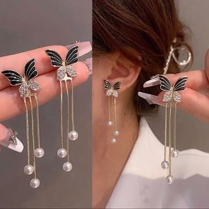 Butterfly Earrings Elegant Black